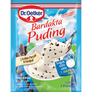 Bardakta Puding Çikolata Parçalı & Vanilinli